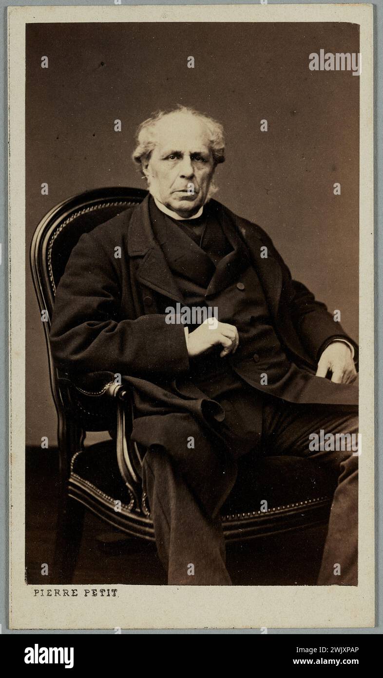 Small, Pierre (Pierre Lanith petit, dit) (n.1831-08-15-D.1909-02-16), M. Bertin (nom usuel). Tirage photographique laminé sur carton (carte de visite). Musée de la vie romantique. Banque D'Images