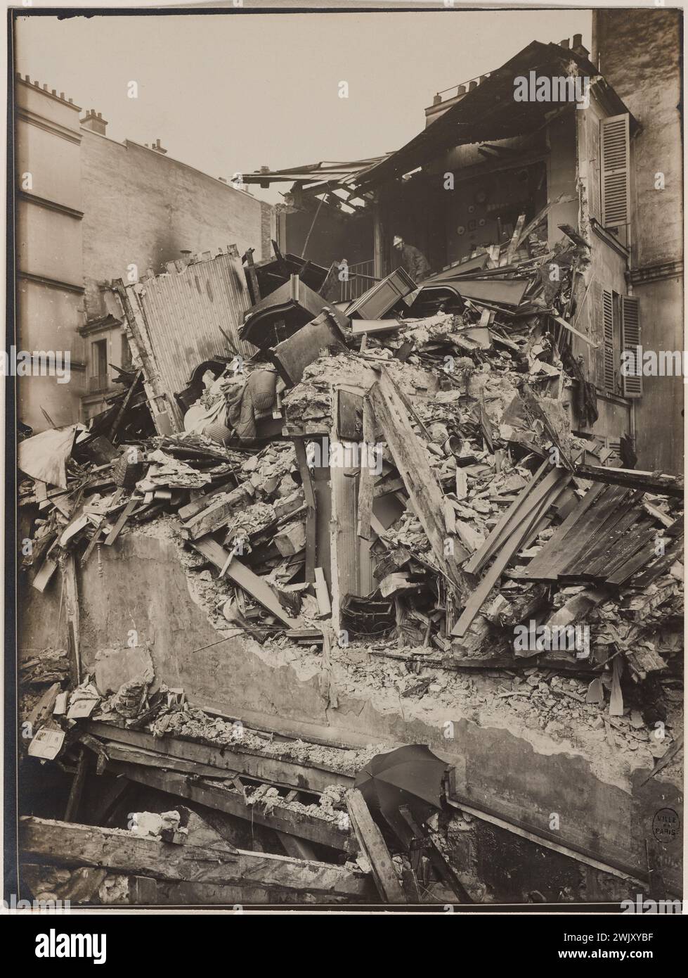 Anonyme, destruction du passage de Charlemagne après les bombardements de 1918, 4ème arrondissement, Paris. (Titre fidèle), 1918. Processus argentique. Musée Carnavalet, histoire de Paris. Banque D'Images