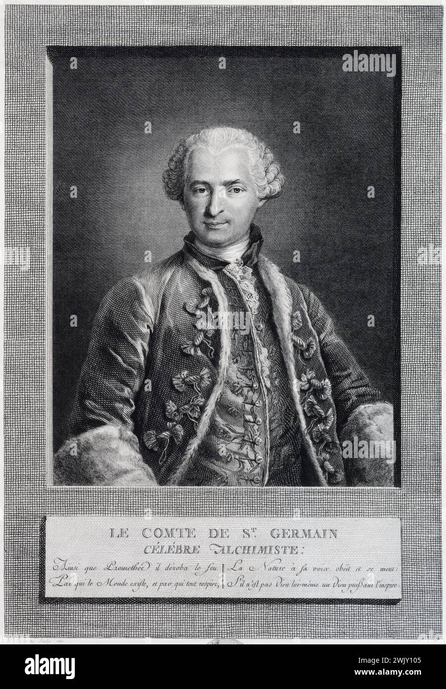 Thomas N. le comte de Saint-Germain, célèbre alchimiste, 1783 fortes dégradations d'eau Banque D'Images