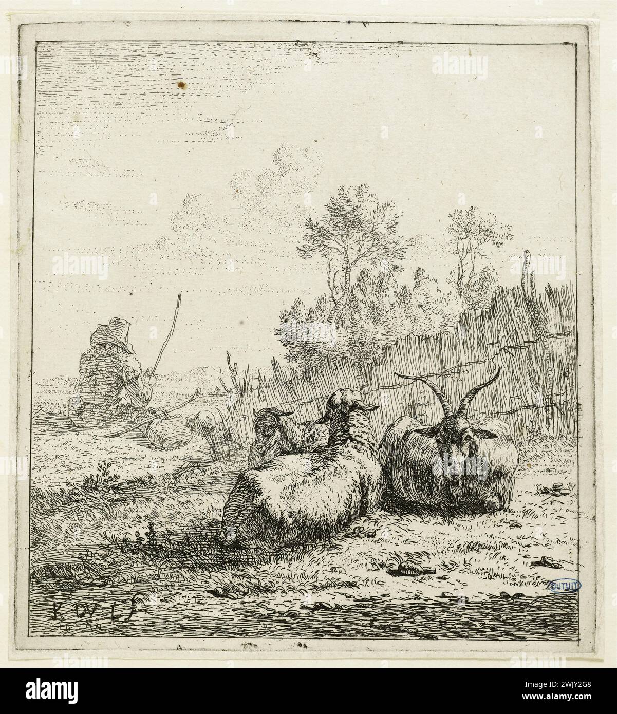 Karel Dujardin (1622-78) La chèvre et les deux moutons (Dutuit 7). Mangez, 1653. Musée des Beaux-Arts de la ville de Paris, petit Palais. XVIIEM XVIIème XVII XVIIème XVIIème XVIIème XVIIème XVIIème XVIIème XVIIème XVIIème XVIIème XVIIème XVI Banque D'Images