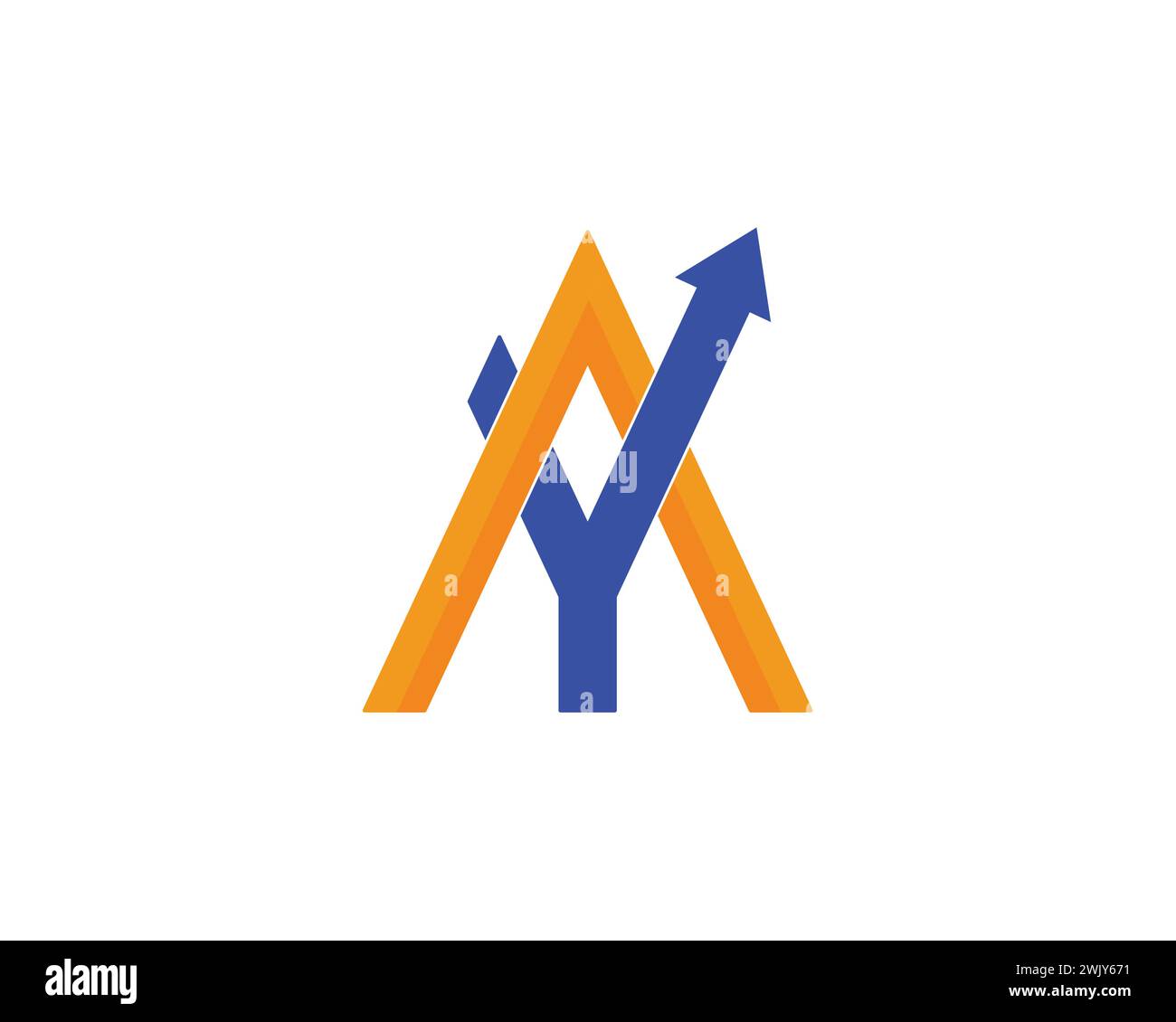 Un y lettre comptabilité logo icône de modèle de conception d'éléments vectoriels Illustration de Vecteur