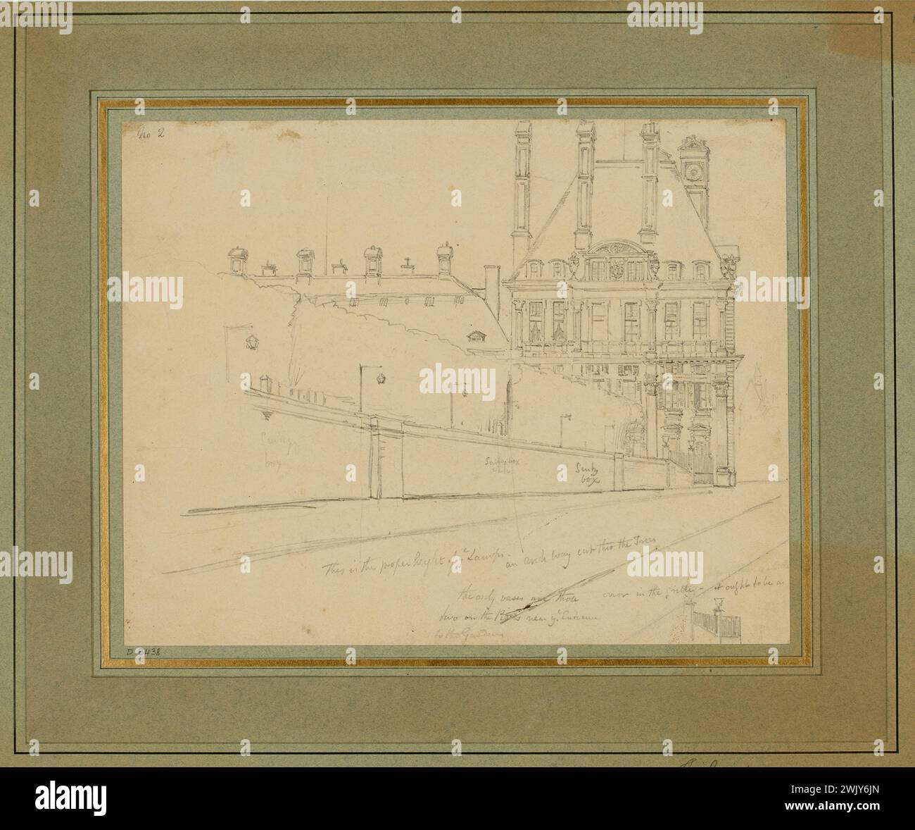 Poynter, Ambrose (n.1796-05-16-D.1886-11-20), le pavillon Flora et les terrasses au bord de l'eau. (Titre factice). Musée Carnavalet, histoire de Paris. Banque D'Images