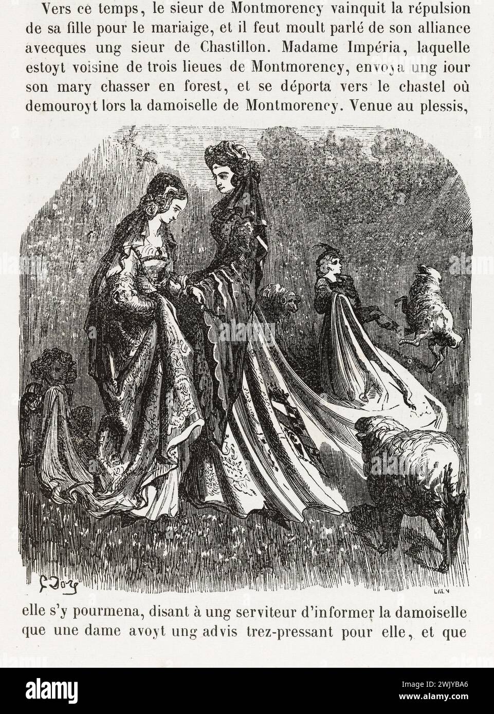 Gustave Doré (1832-1883), designer et les frères Laly (XIXe siècle), graveur. 'Chat.' Illustration pour Honoré de Balzac, 'les contes Dranitiques', Paris : Société générale de librairie, 1855'. Paris, Maison de Balzac. 101791-29 gravure sur bois, illustration d'une œuvre littéraire, 19e 19e 19e 19e 19e xixe siècle, gravure Banque D'Images
