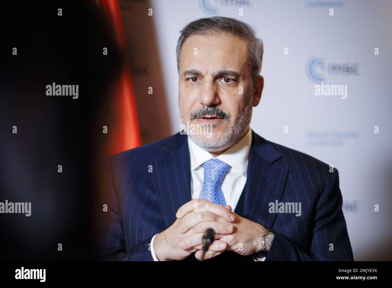 Hakan Fidan, Aussenminister der Tuerkei. Muenchen, 17.02.2024. Fotografiert im Auftrag des Auswaertigen Amtes Muenchen Deutschland *** Hakan Fidan, ministre des Affaires étrangères de la Turquie Munich, 17 02 2024 photographie au nom du ministère fédéral des Affaires étrangères Munich Allemagne Copyright : xThomasxTrutschelx Banque D'Images