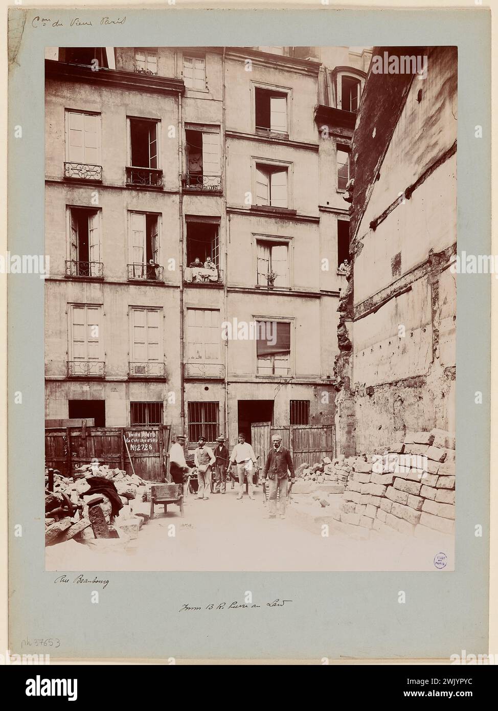 union photographique française, immeuble, 13 rue Pierre-au-lard, 4ème arrondissement, Paris. (Titre factice), 1895. Dessin au chlorure de gélatino-argent. Musée Carnavalet - histoire de Paris Banque D'Images