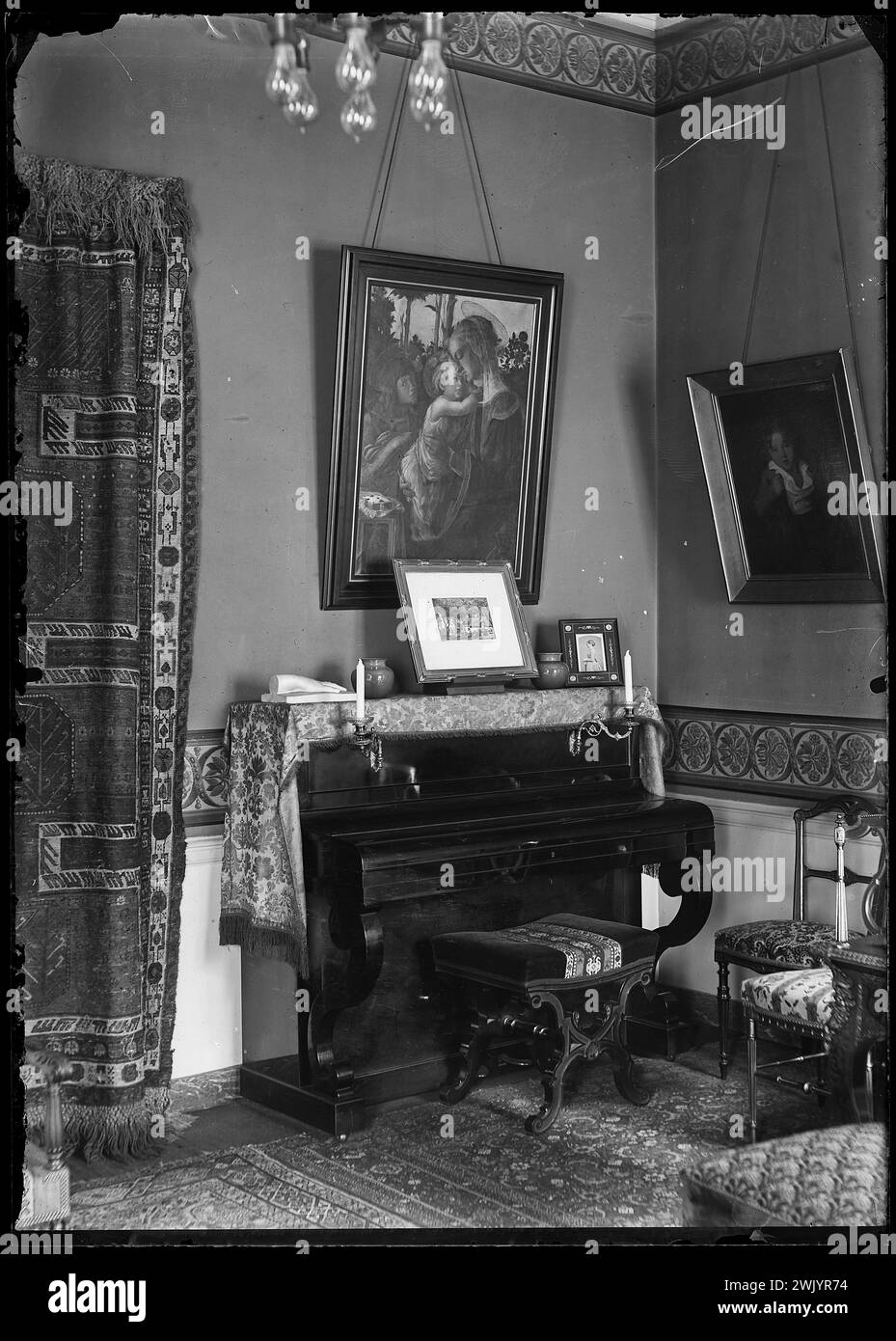 Salon du Collège de France, 1892 (nom commun). Plaque photographique en verre. Musée de la vie romantique. Banque D'Images