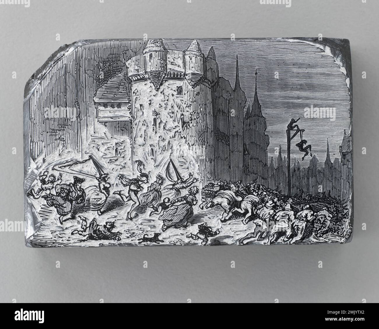 Doré, Gustave (n.1832-01-06-D.1883-01-23), une exécution (titre attribué), 1855. Bois. Maison Balzac. Banque D'Images