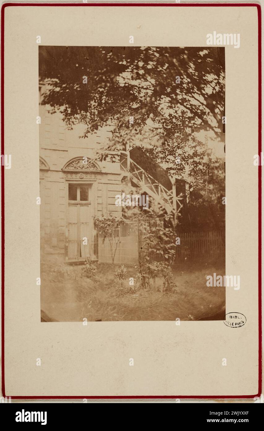 Anonyme, jardin, Hôtel de Sully, 62 rue Saint-Antoine, 4ème arrondissement, Paris. (Titre factice). Tirage de papier albumine. Musée Carnavalet, histoire de Paris. Banque D'Images