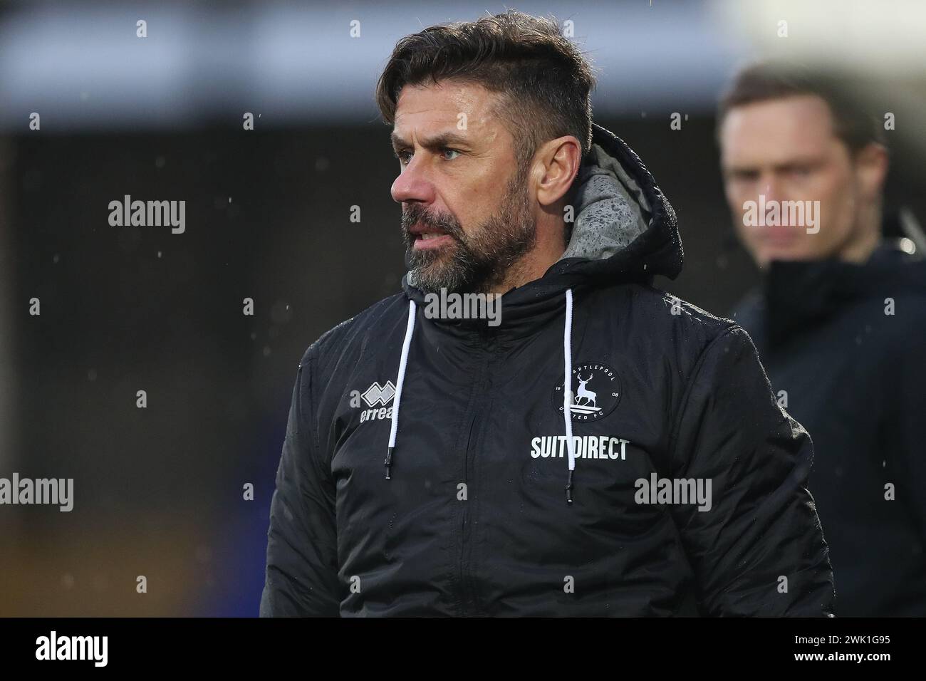 Kevin Phillips, manager de Hartlepool United, lors du match de Vanarama National League entre Hartlepool United et Boreham Wood au Victoria Park, Hartlepool, samedi 17 février 2024. (Photo : Mark Fletcher | mi News) crédit : MI News & Sport /Alamy Live News Banque D'Images