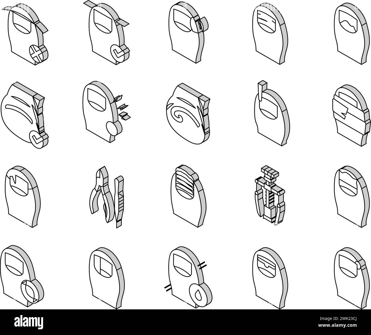 Vecteur de jeu d'icônes isométriques Inrown Nail Disease Collection Illustration de Vecteur