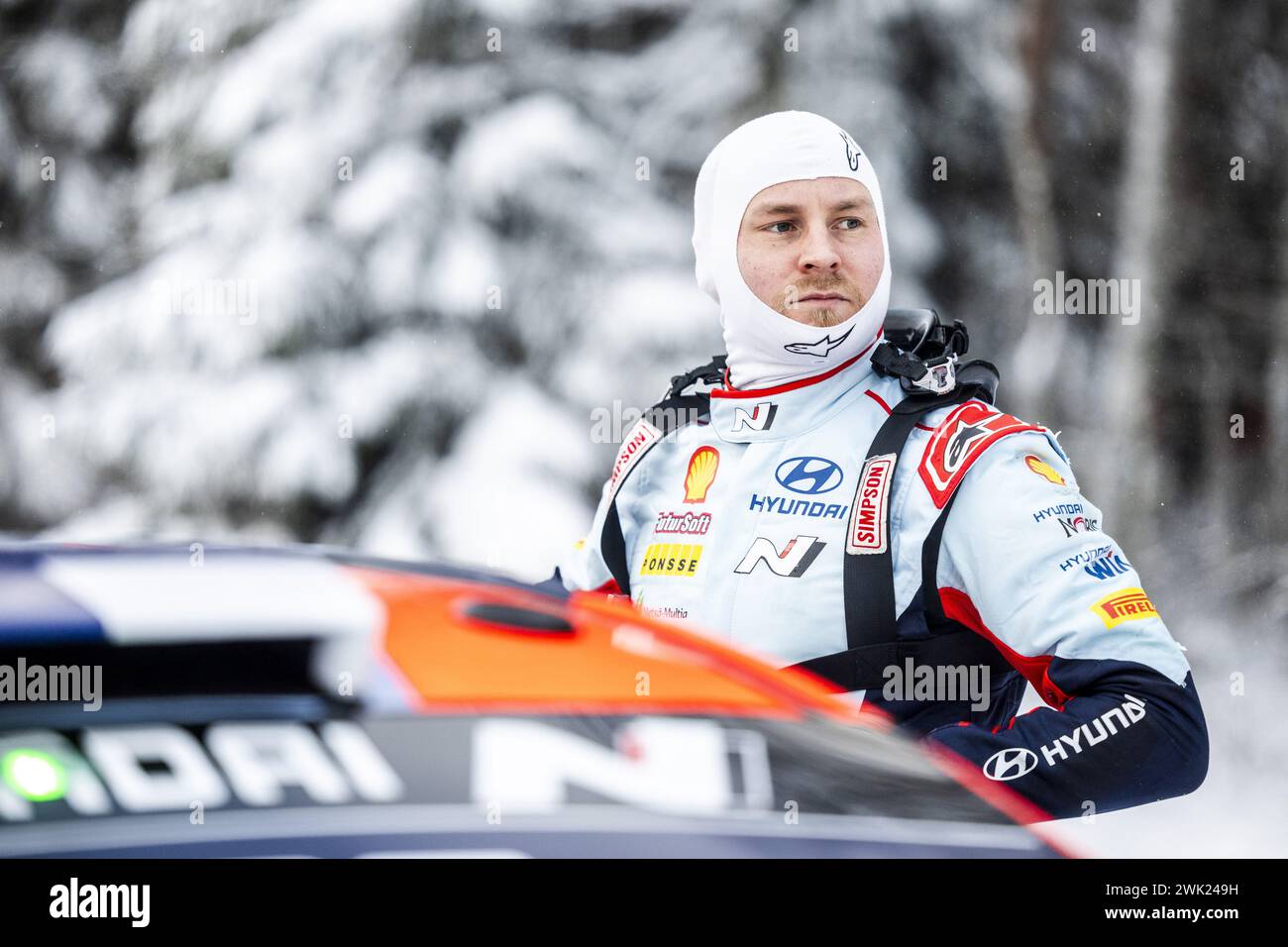 LAPPI Esapekka, Hyundai I20 Rally1, portrait lors du Rallye de Suède ...