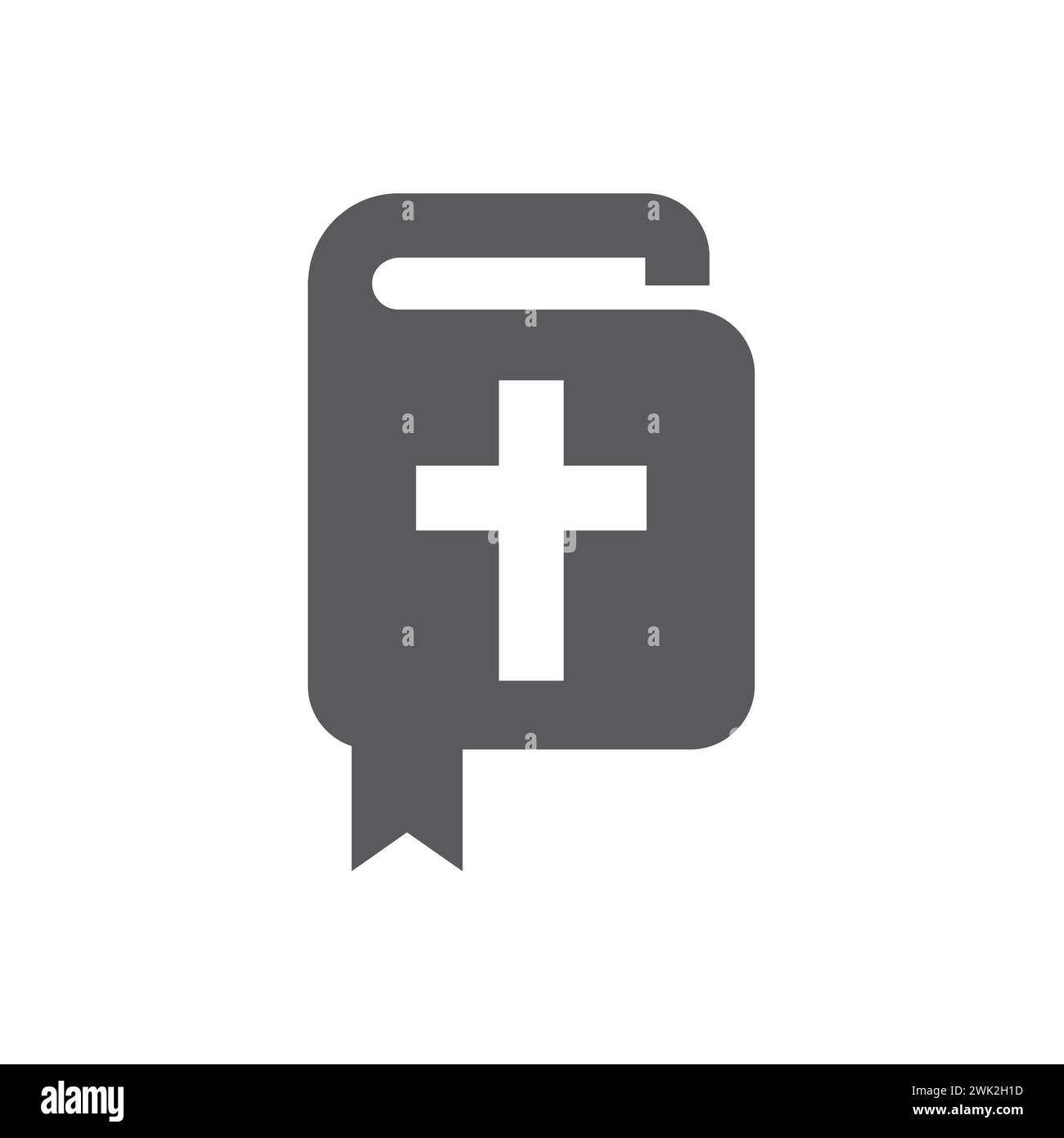 Icône vectorielle Bible. Livre chrétien avec croix et signet. Illustration de Vecteur