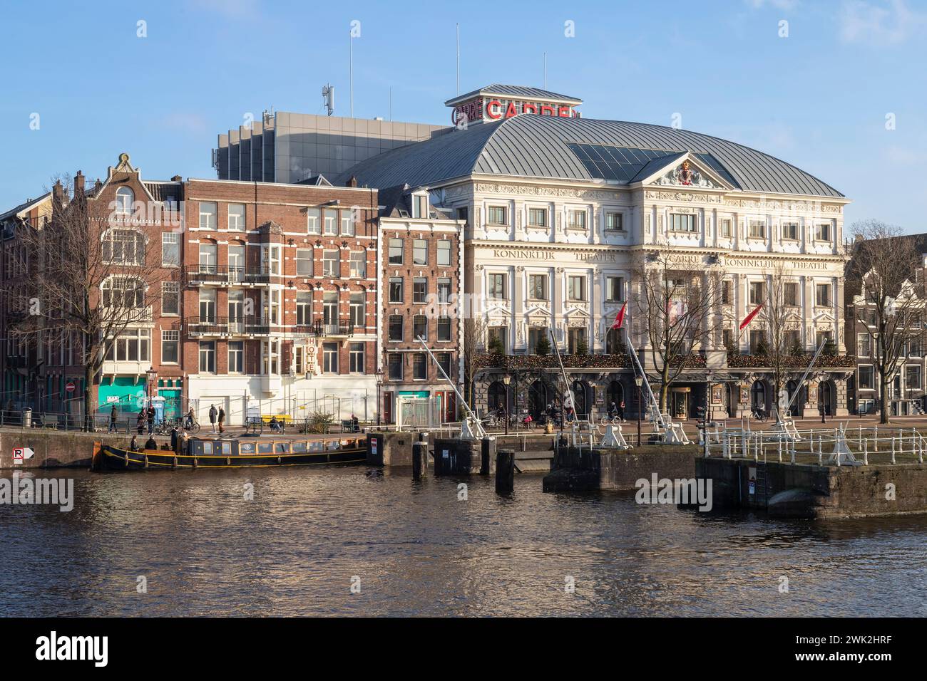 Théâtre royal carré sur l'Amstel à Amsterdam. Banque D'Images