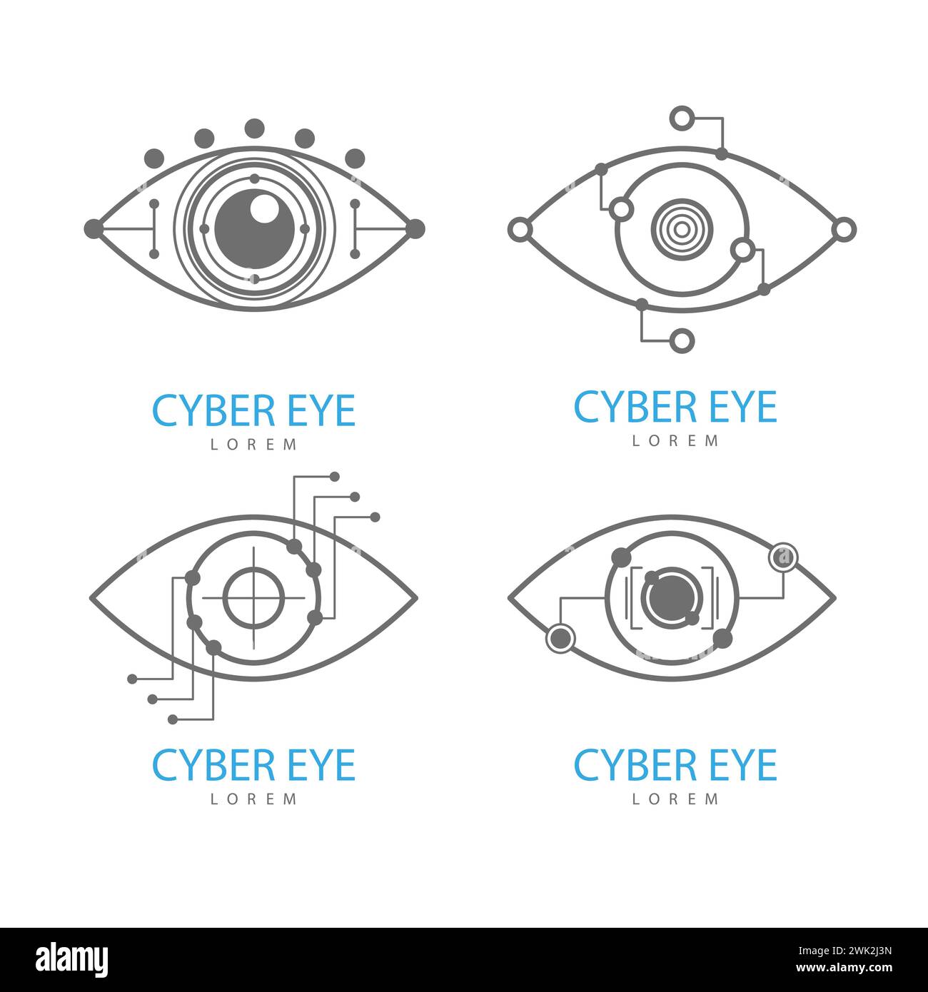 Eye scanner logo .Cyber Eye sur fond blanc .nanotechnologie électronique .technologies du futur .illustration vectorielle . Illustration de Vecteur