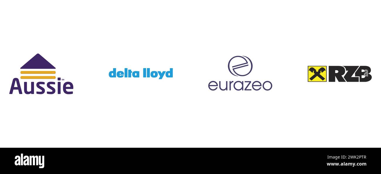 Delta lloyd, Raiffeisen Zentralbank RZB, Australie, Eurazeo. Collection du logo de la meilleure marque. Illustration de Vecteur