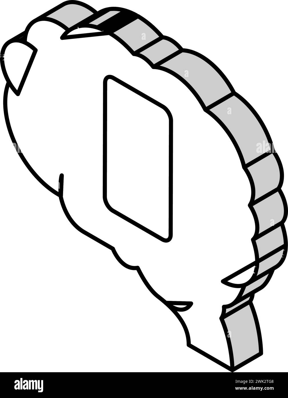 illustration vectorielle d'icône isométrique de cerveau de téléphone portable Illustration de Vecteur