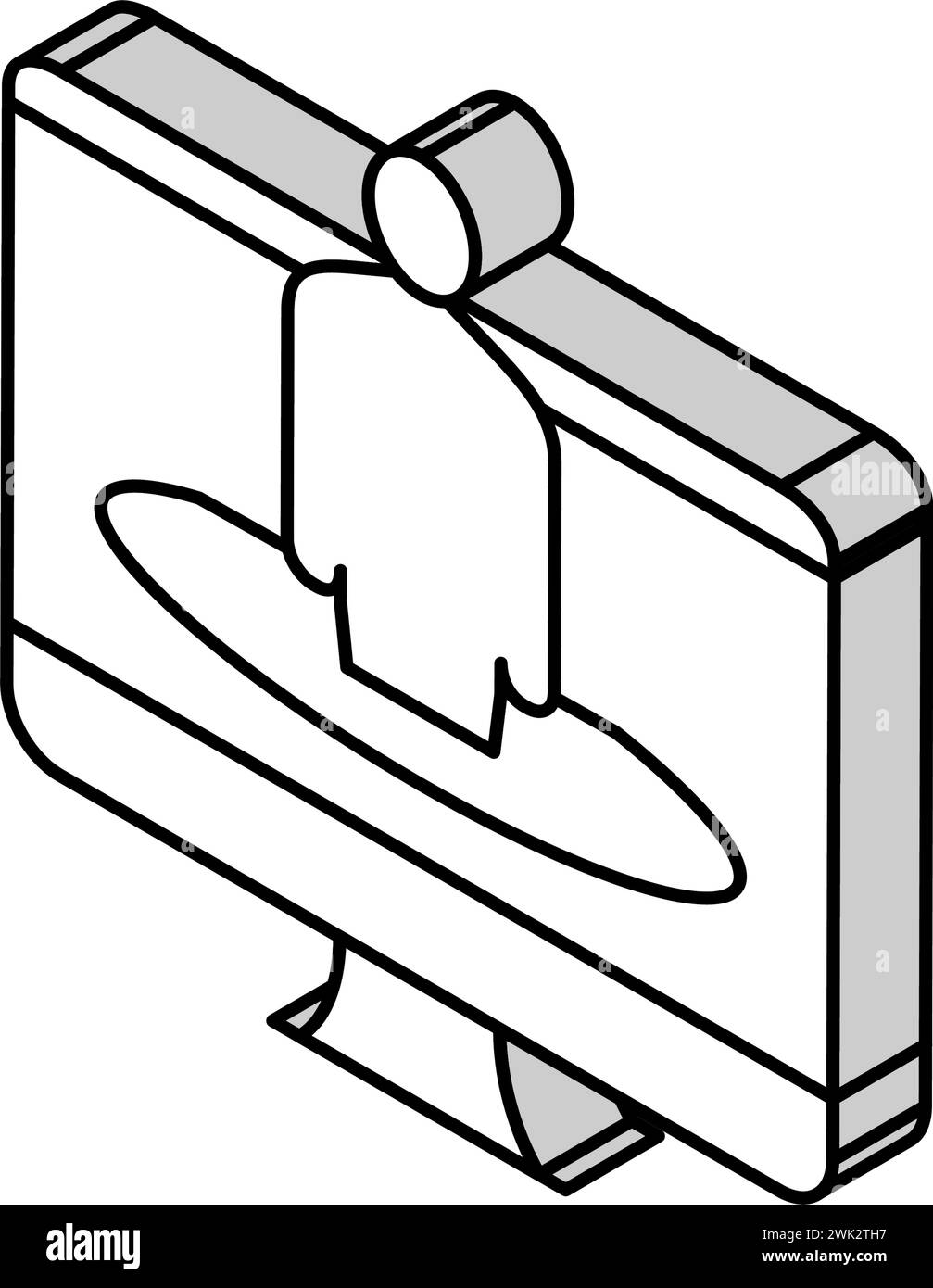 humain sur l'écran d'ordinateur illustration vectorielle d'icône isométrique Illustration de Vecteur