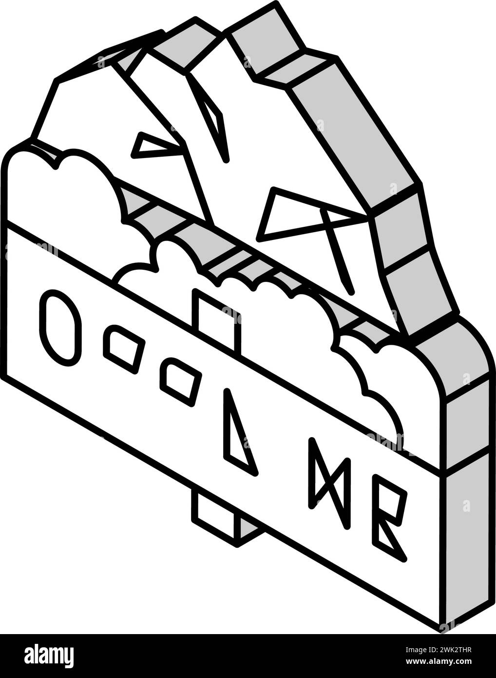 illustration vectorielle d'icône isométrique de voyage en montagne hors ligne Illustration de Vecteur