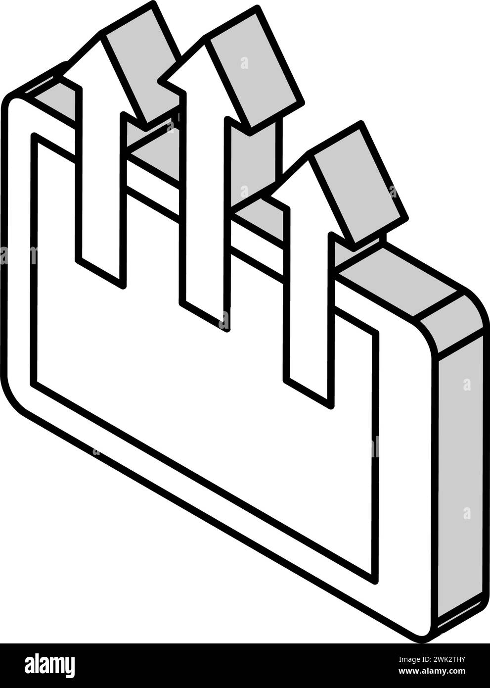 tablette gadget flèches vers le haut illustration vectorielle d'icône isométrique Illustration de Vecteur