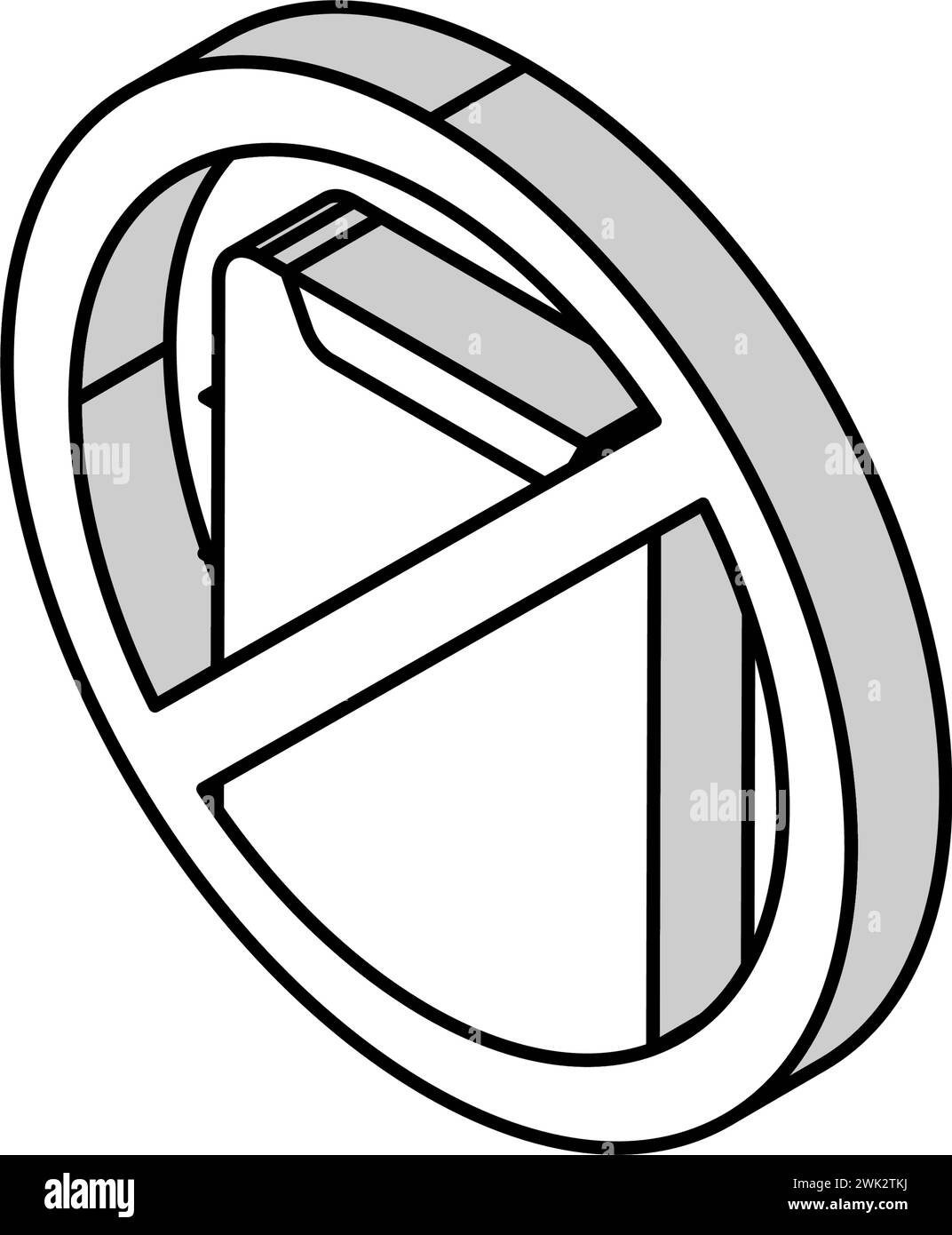 illustration vectorielle d'icône isométrique de marque barrée de téléphone Illustration de Vecteur