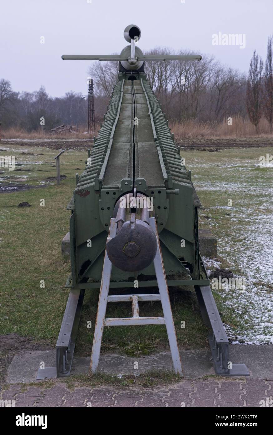 Peenemunde, Allemagne - 10 janvier 2024 : site de développement et de production des fusées V1 et V2 à Peenemunde pendant la seconde Guerre mondiale. Tests sur le B Banque D'Images
