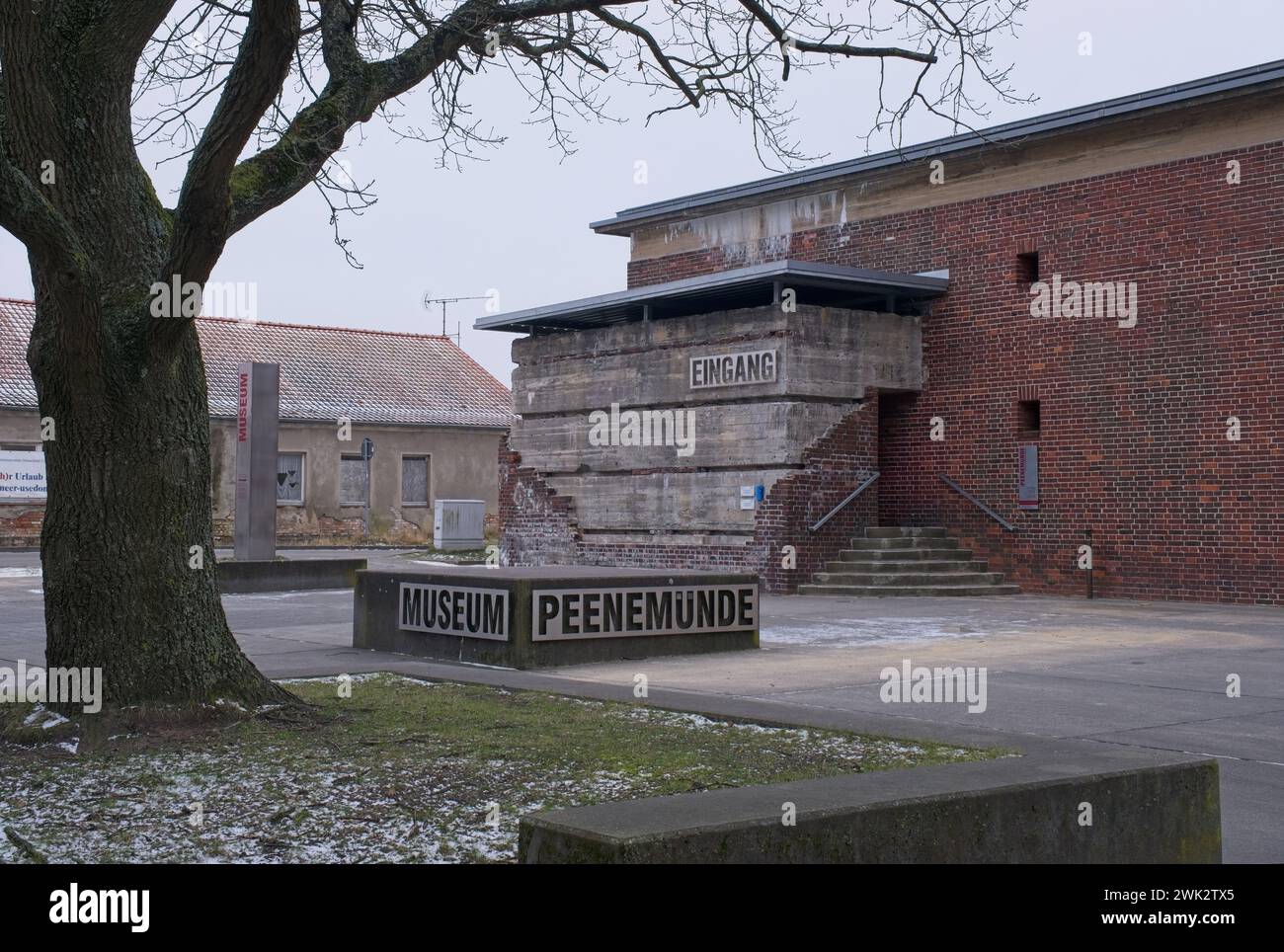 Peenemunde, Allemagne - 10 janvier 2024 : site de développement et de production des fusées V1 et V2 à Peenemunde pendant la seconde Guerre mondiale. Tests sur le B Banque D'Images