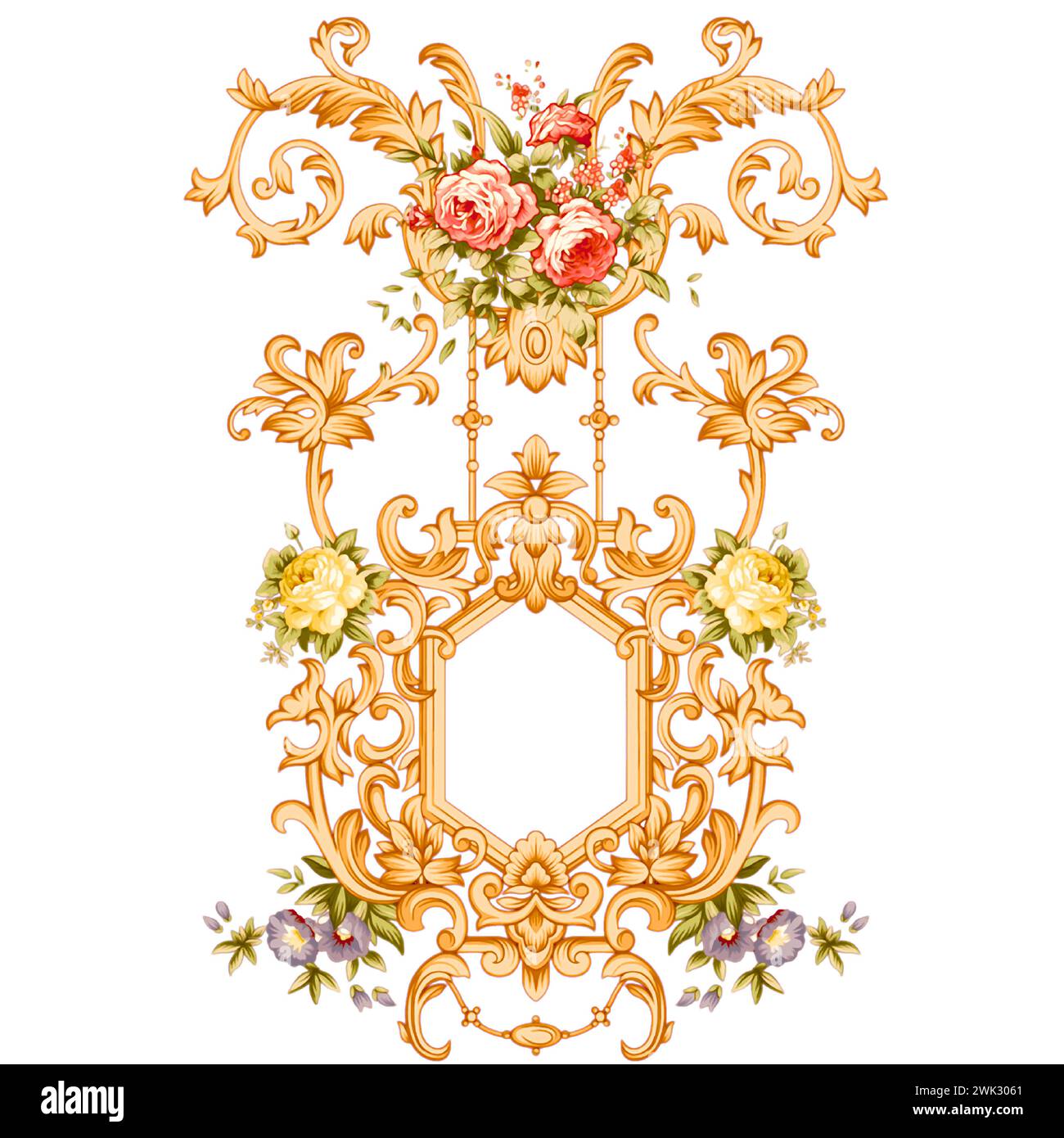 belle fleur et motif design en textile numérique Illustration de Vecteur