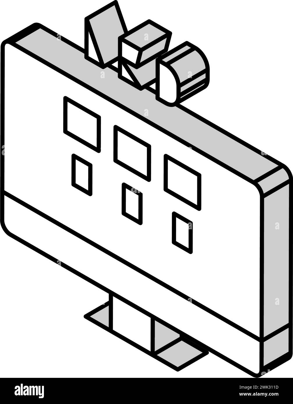 illustration vectorielle d'icône isométrique de moniteur d'ordinateur led Illustration de Vecteur