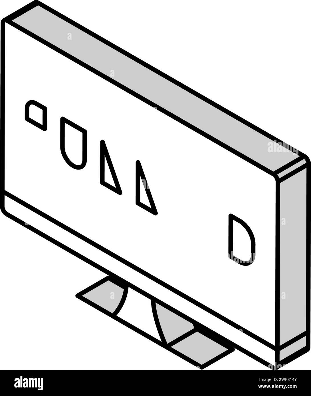 illustration vectorielle d'icône isométrique d'écran d'ordinateur de résolution full hd Illustration de Vecteur