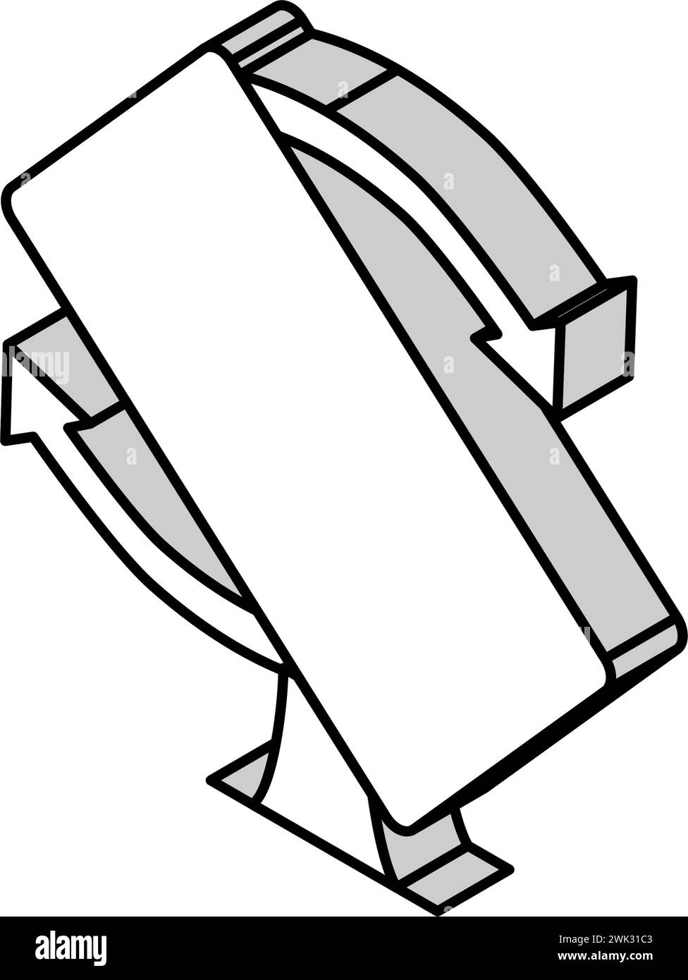 illustration vectorielle de l'icône isométrique du moniteur rotatif Illustration de Vecteur