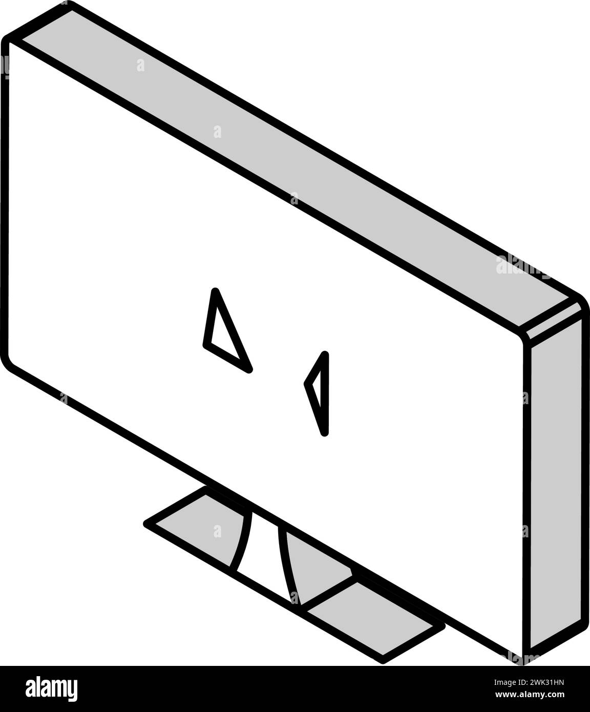 illustration vectorielle d'icône isométrique d'affichage d'ordinateur de résolution 4k Illustration de Vecteur