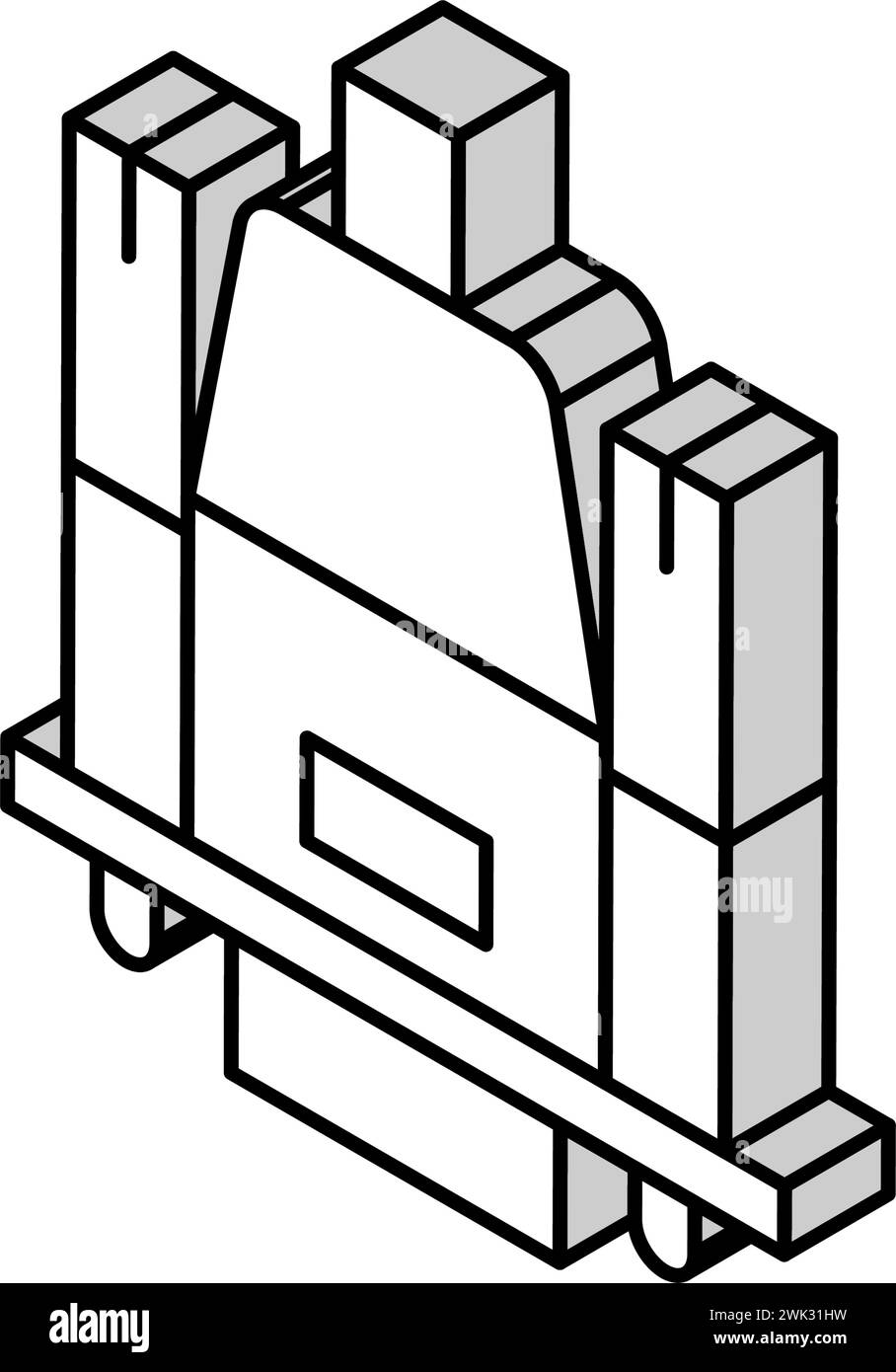 illustration vectorielle d'icône isométrique du câble de moniteur d'ordinateur vga Illustration de Vecteur