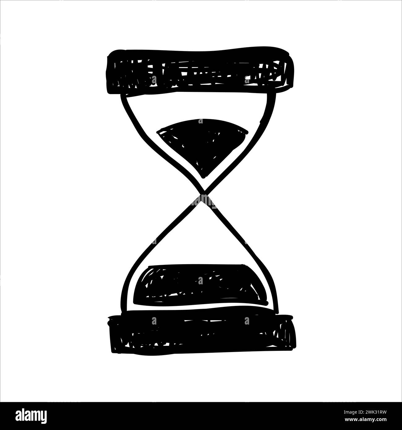 illustration d'art main dessiner l'icône de vecteur de symbole de sablier Illustration de Vecteur