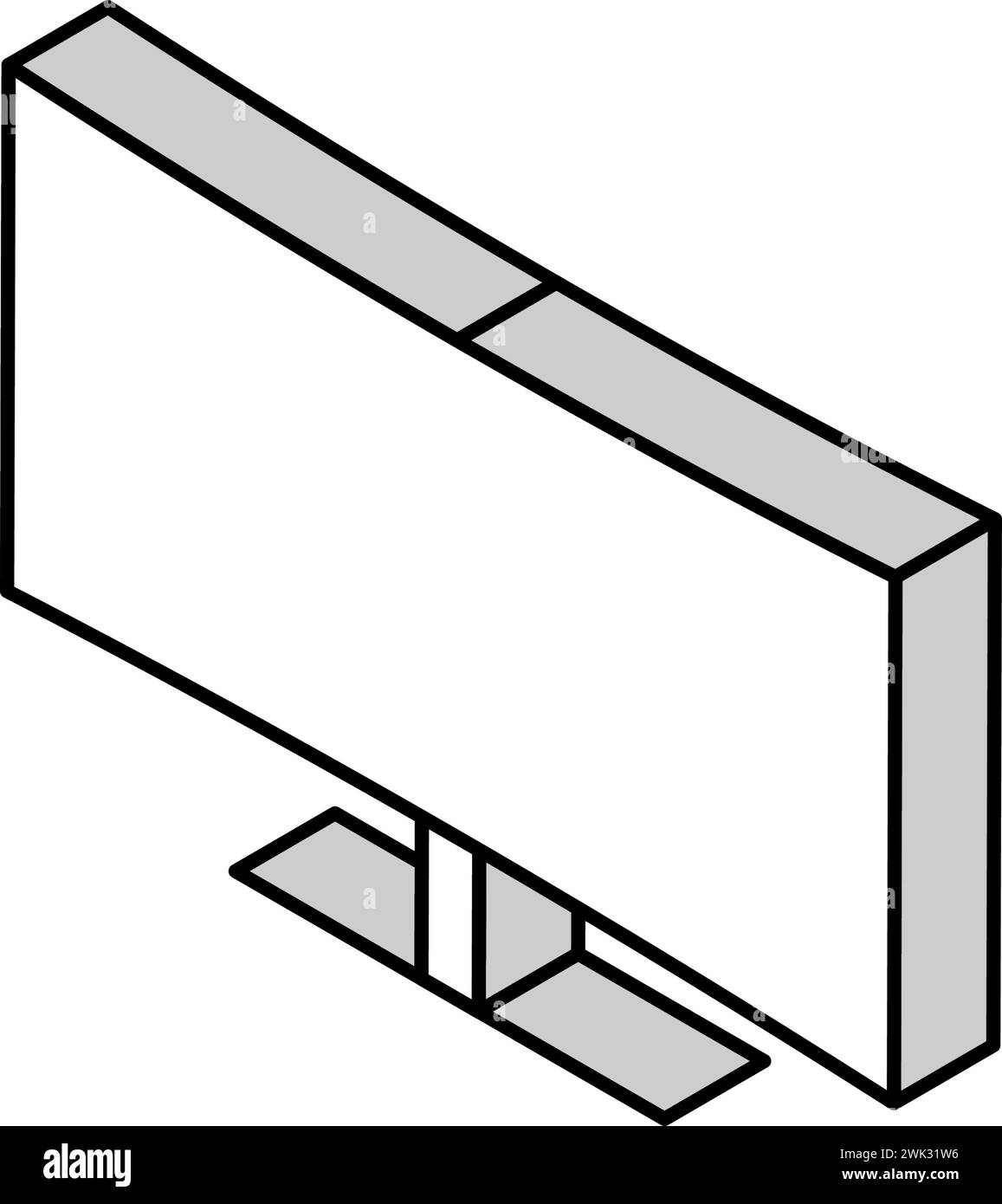 illustration vectorielle de l'icône isométrique du moniteur courbe Illustration de Vecteur