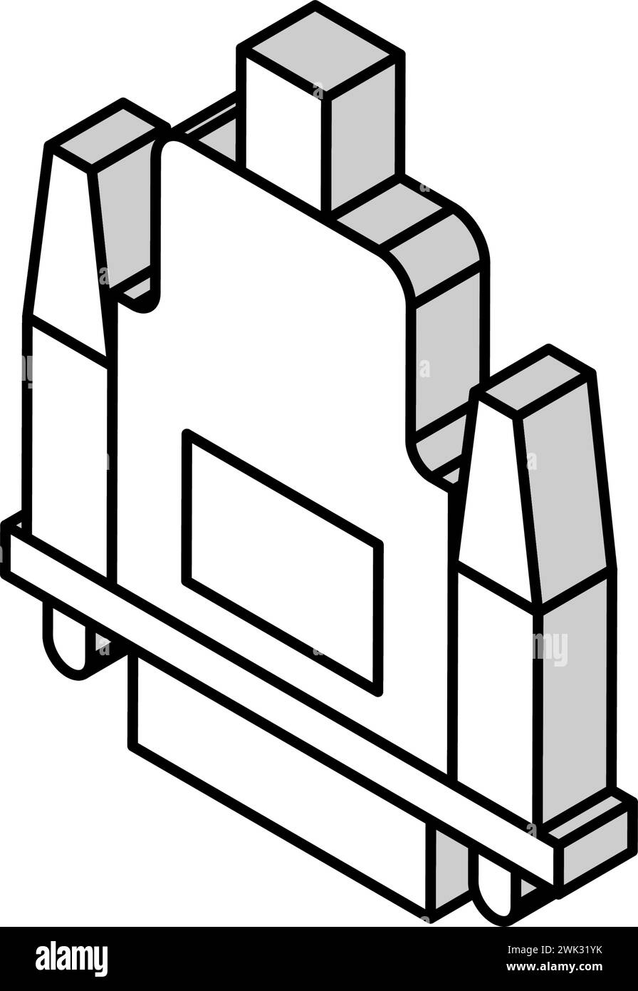 illustration vectorielle d'icône isométrique de câble vga Illustration de Vecteur