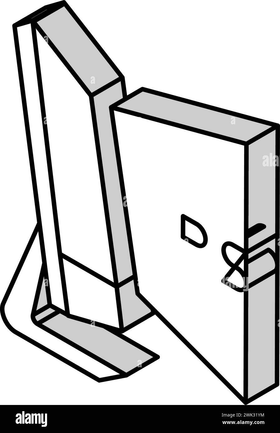 illustration vectorielle d'icône isométrique d'affichage d'ordinateur ips Illustration de Vecteur