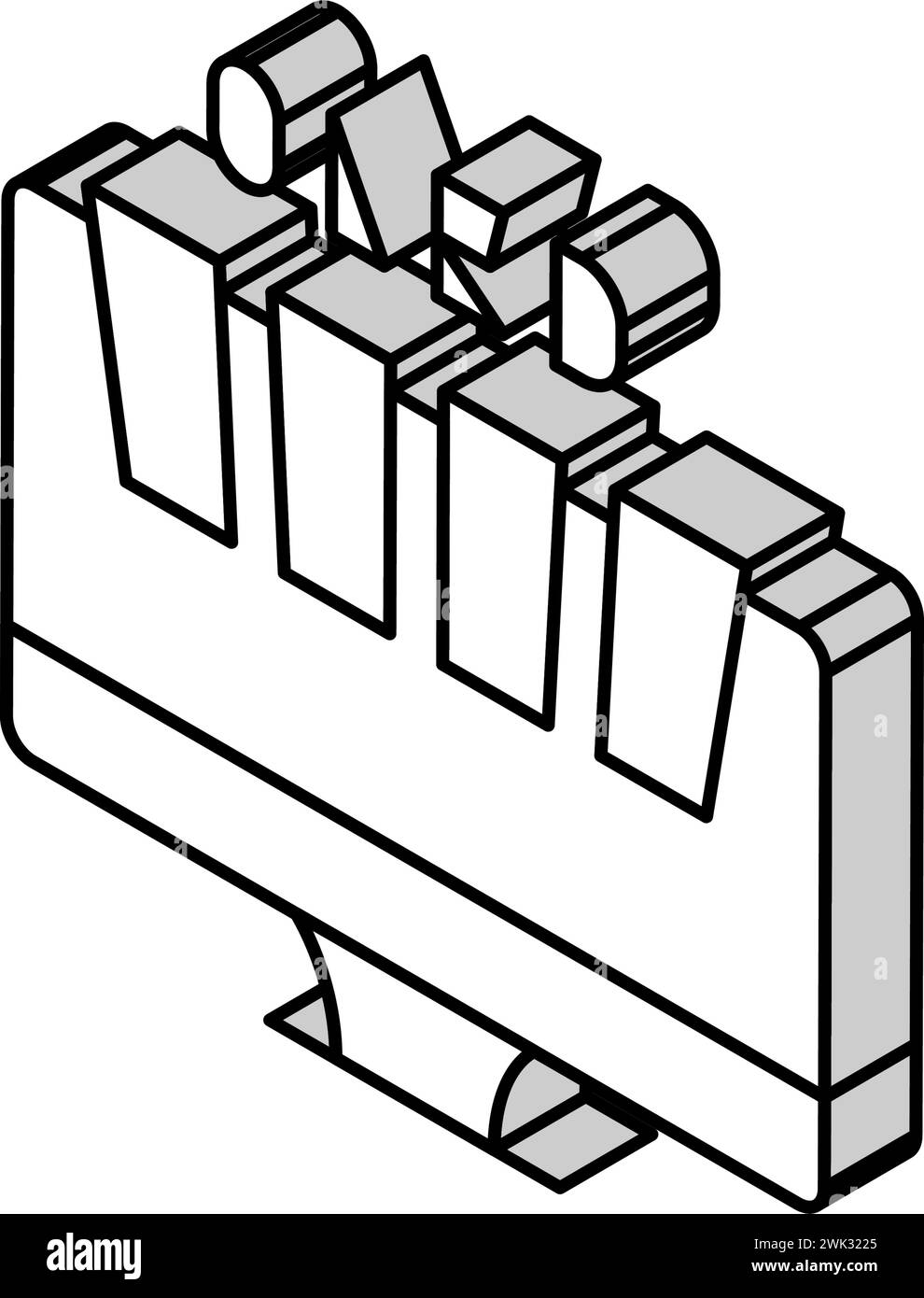 illustration vectorielle d'icône isométrique de moniteur d'ordinateur oled Illustration de Vecteur