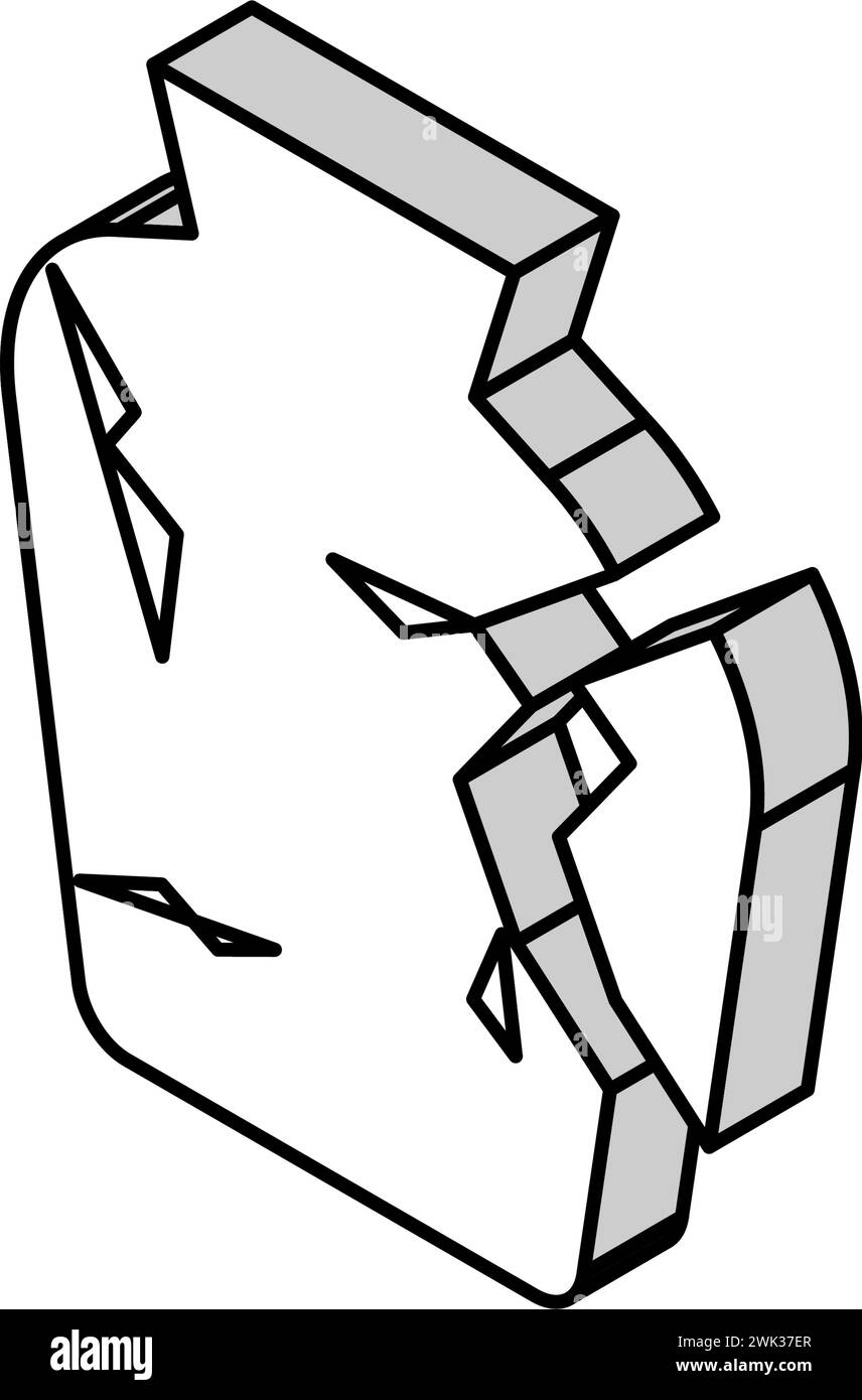 illustration vectorielle d'icône isométrique de vase endommagé Illustration de Vecteur