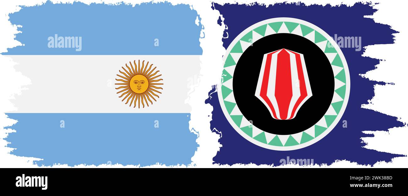Bougainville et Argentine grunge drapeaux connexion, vecteur Illustration de Vecteur