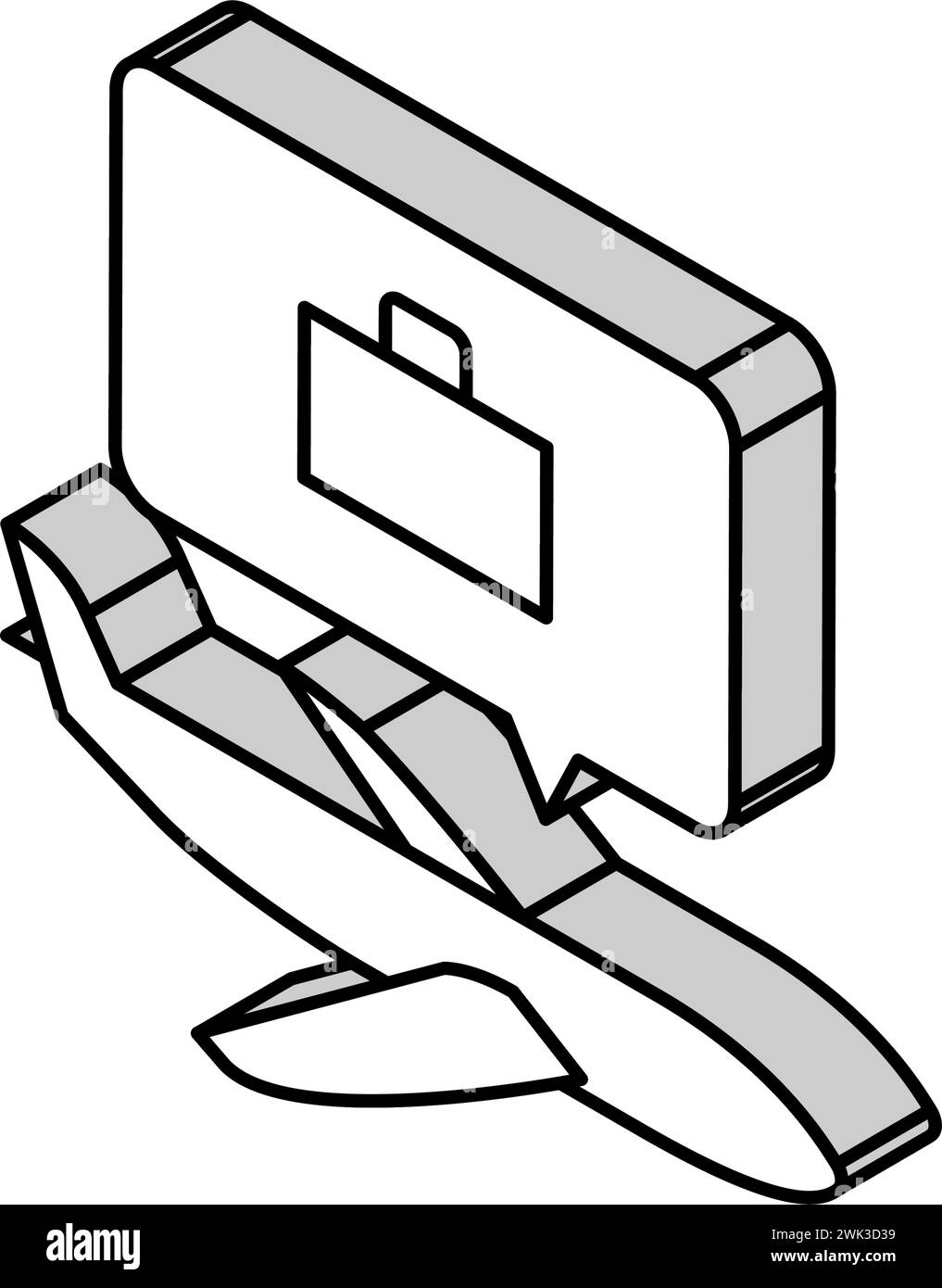 illustration vectorielle d'icône isométrique de voyage et de travail en avion Illustration de Vecteur