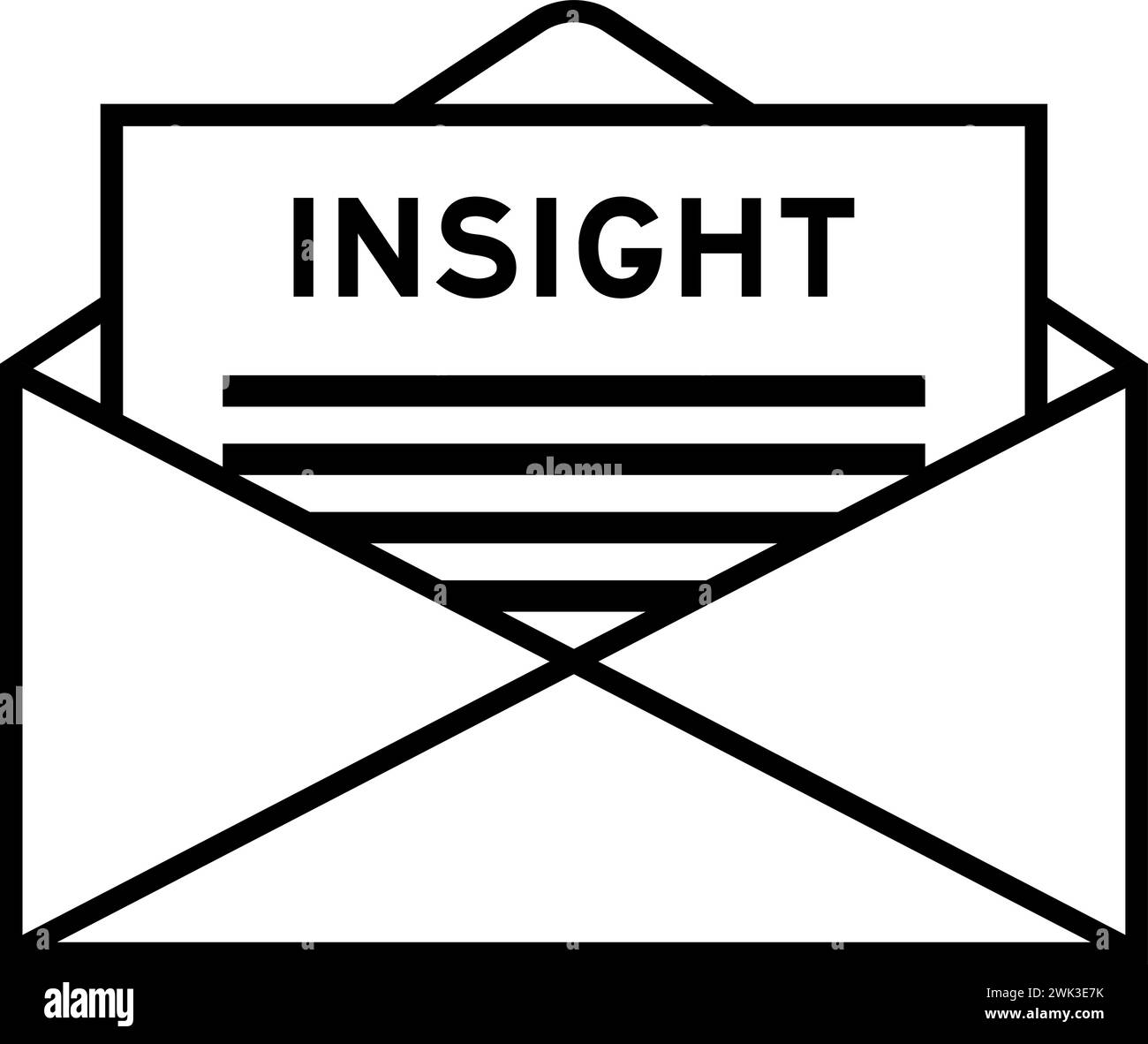 Enveloppe et lettre signent avec le mot Insight comme titre Illustration de Vecteur
