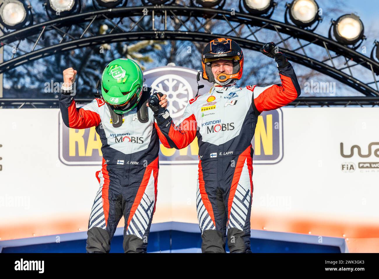 LAPPI Esapekka, Hyundai I20 Rally1, podium, portrait lors du Rallye de ...