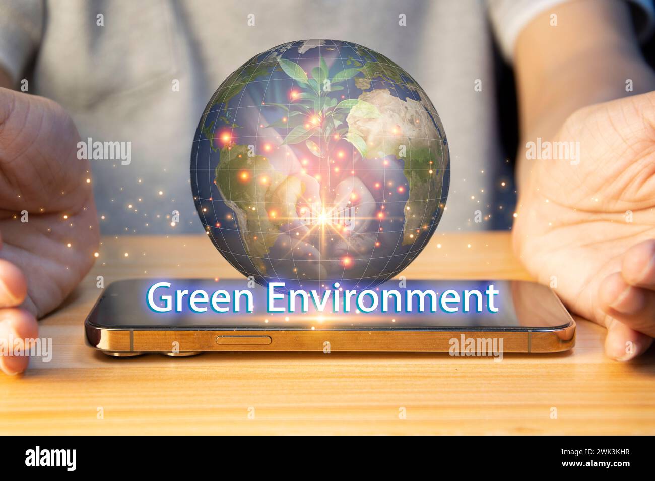 Concept soucieux de l'environnement réduire l'impact écologique sur l'environnement Banque D'Images