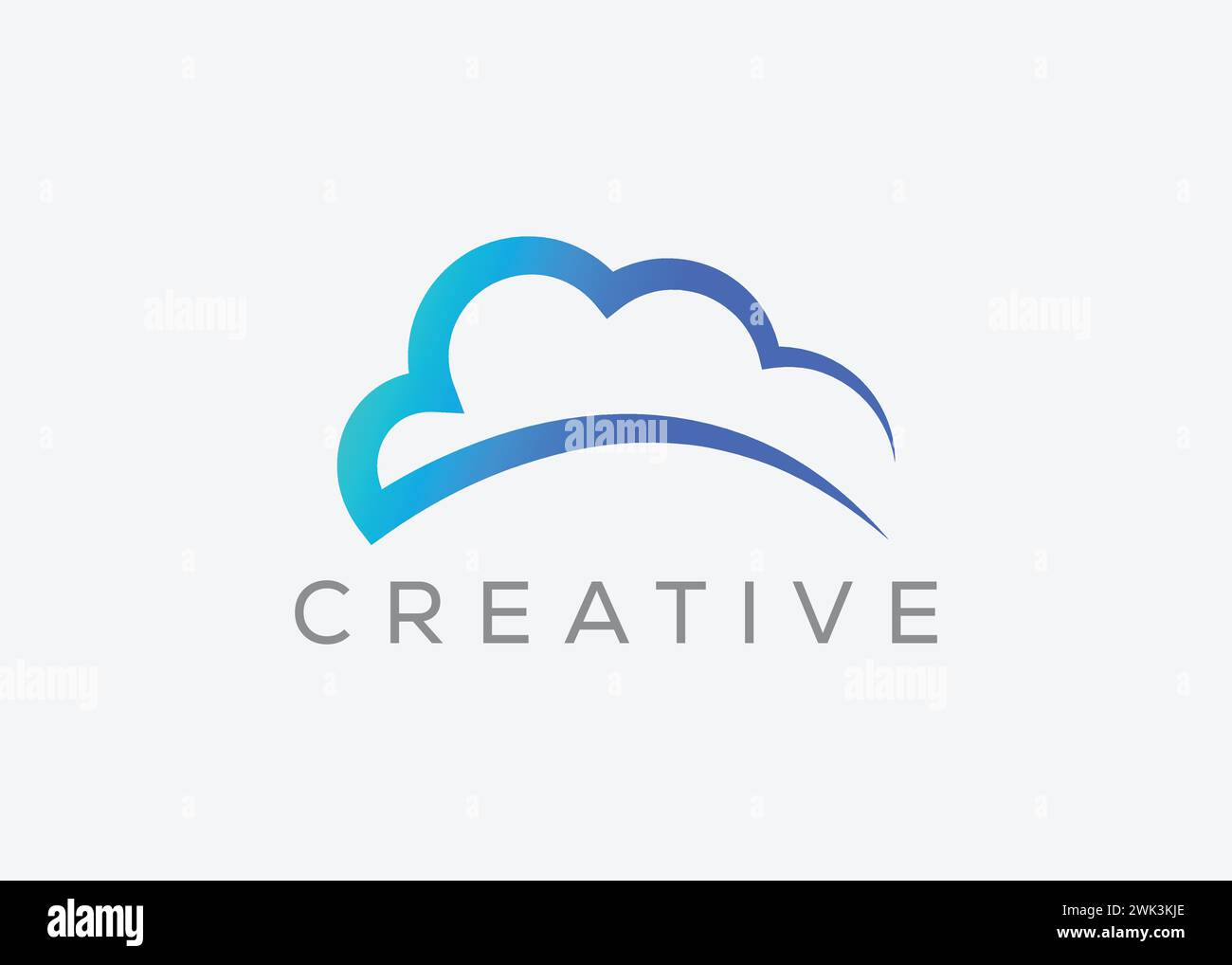 Modèle de conception de logo vectoriel Cloud créatif et minimal. logo cloud Illustration de Vecteur