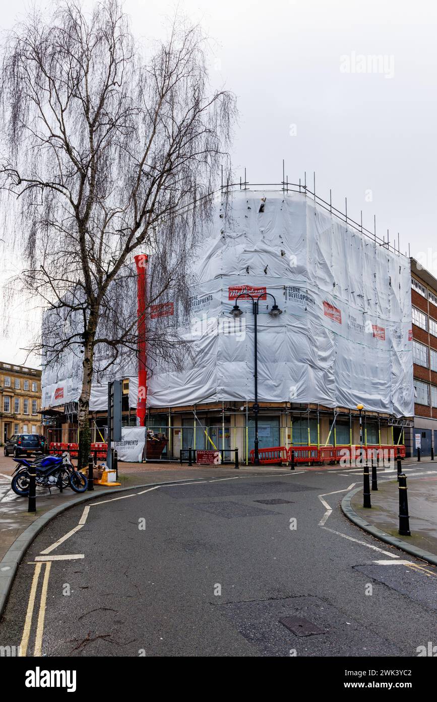 Rénovation du centre-ville de Trowbridge dans le cadre de l'investissement du gouvernement dans le future High Streets Fund, Trowbridge, Wiltshire, Angleterre, Royaume-Uni Banque D'Images