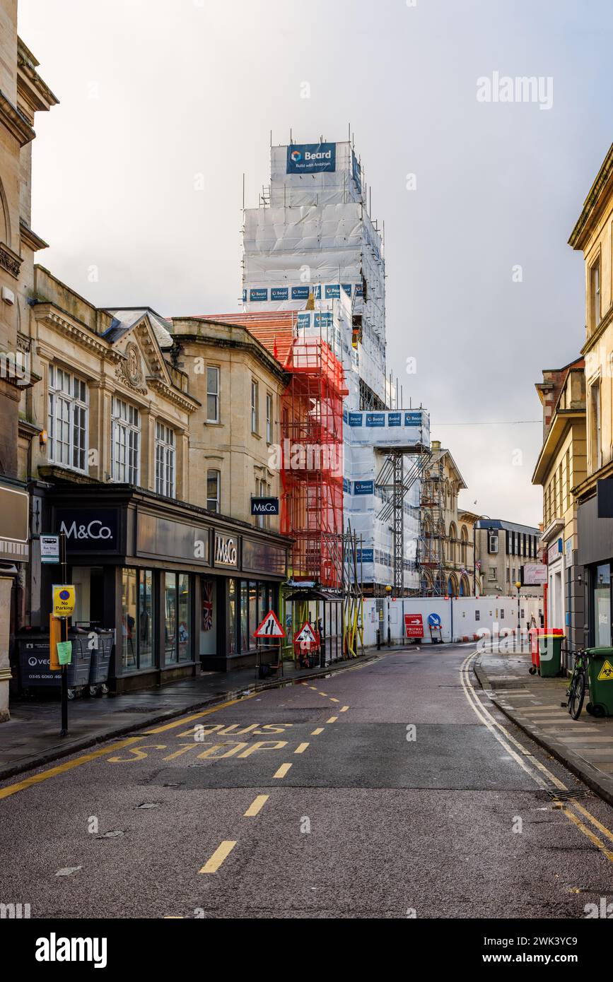 Rénovation de l'hôtel de ville historique classé Grade II par l'hôtel de ville classé Grade II par Beard construction, Trowbridge, Wiltshire Angleterre, Royaume-Uni Banque D'Images