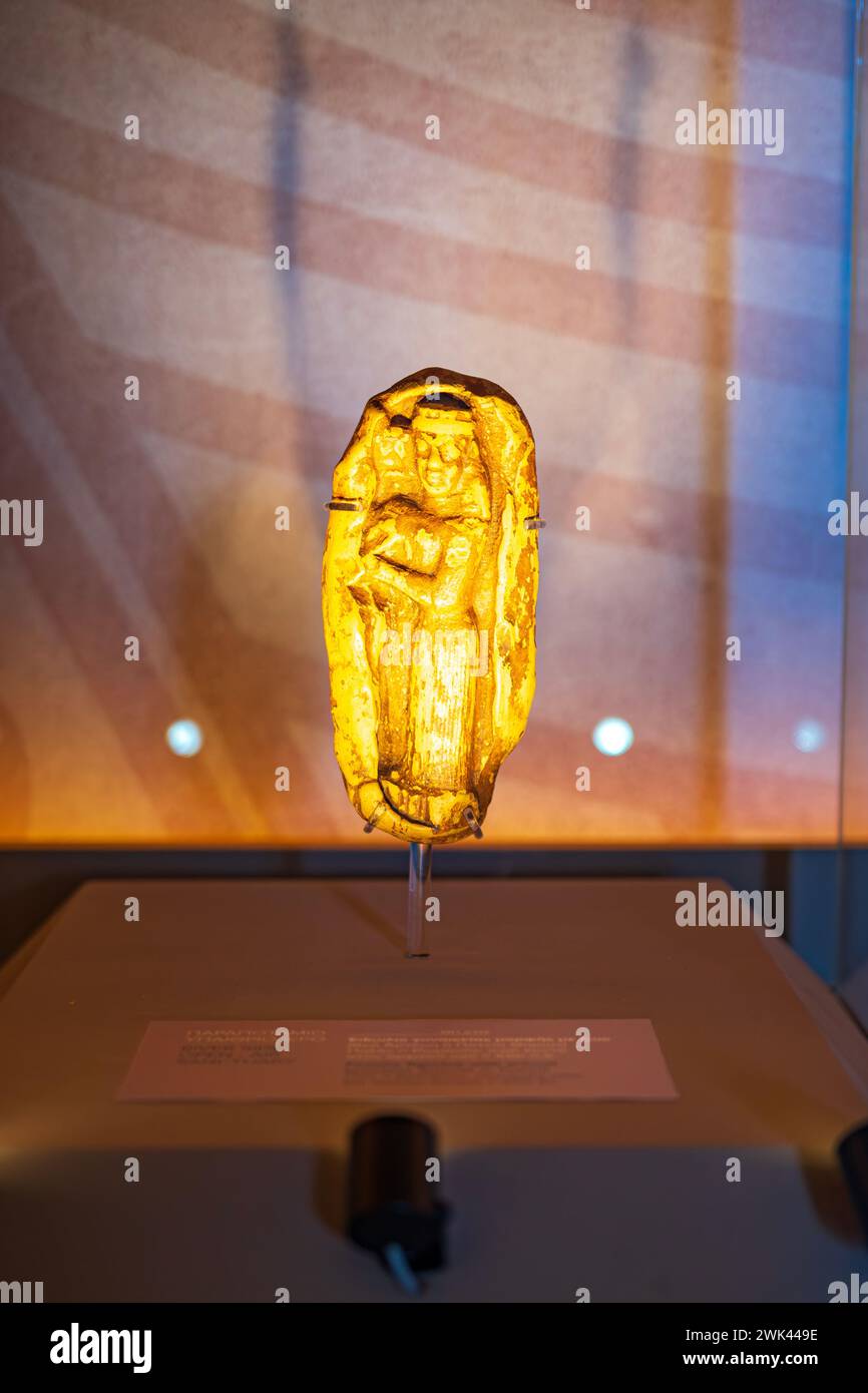 Intérieur du Musée archéologique de Pylos dans la région de Niokastro, Château de Pylos. Les expositions remontent à une période allant de la période préhistorique Banque D'Images