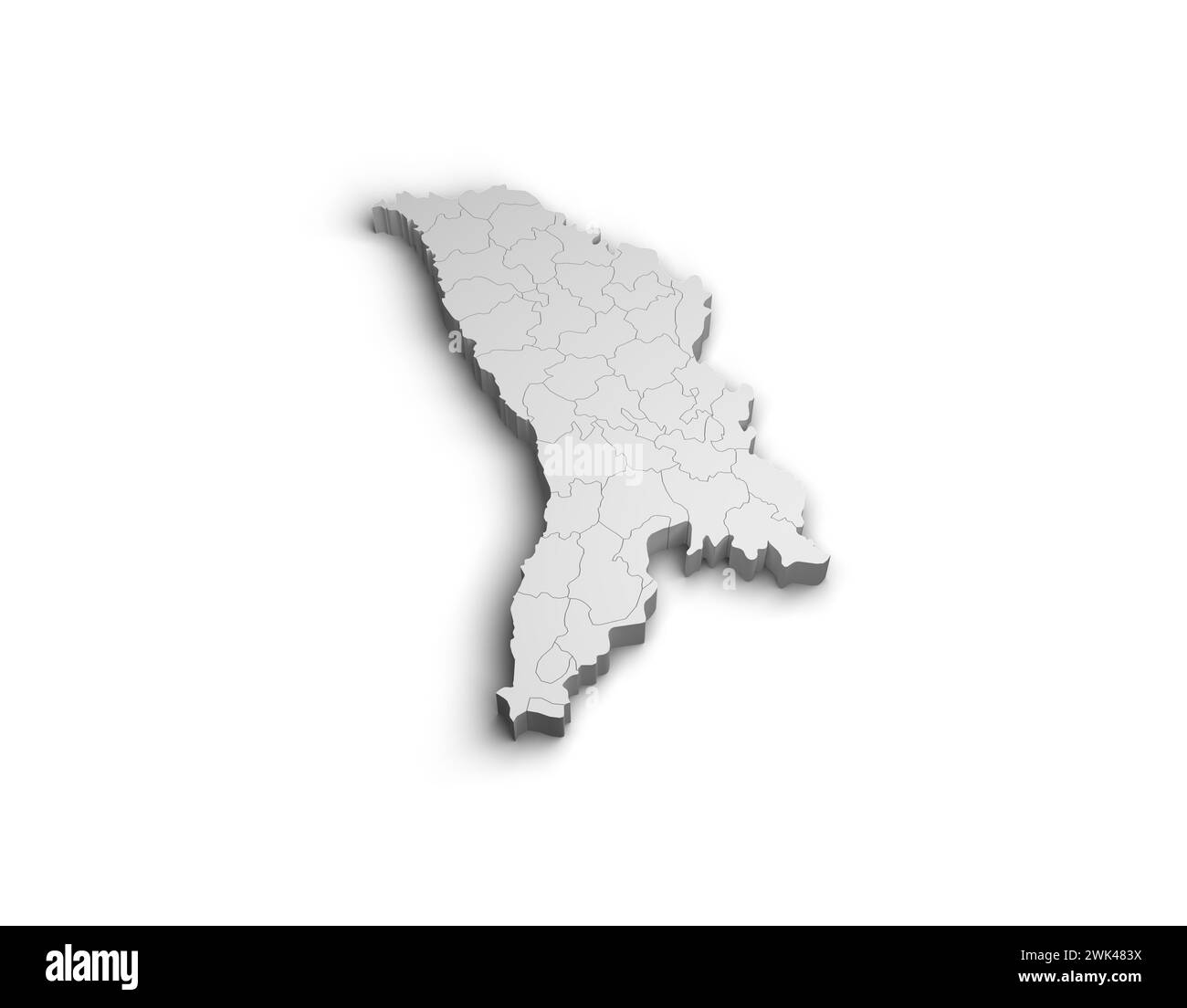 3d Moldavie illustration de la carte fond blanc isolat Banque D'Images