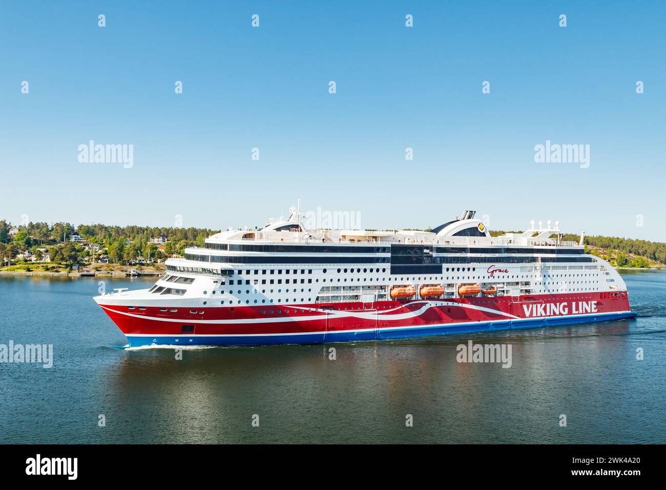 Stockholm, Suède - 13 juin 2023 : ferry Viking Line Grace dans la mer Baltique Banque D'Images