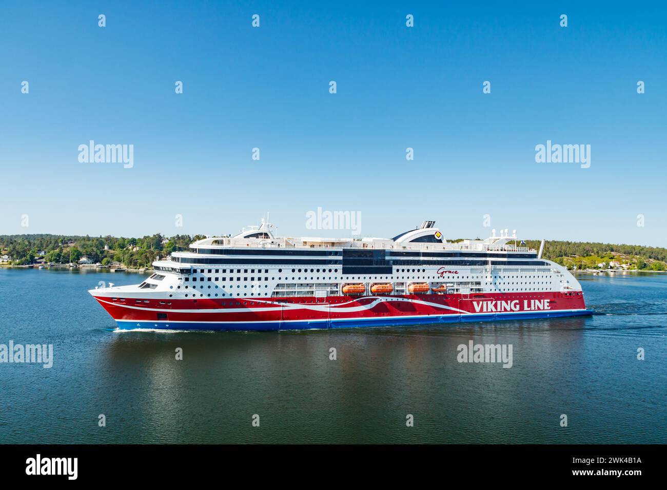 Stockholm, Suède - 13 juin 2023 : ferry Viking Line Grace dans la mer Baltique Banque D'Images